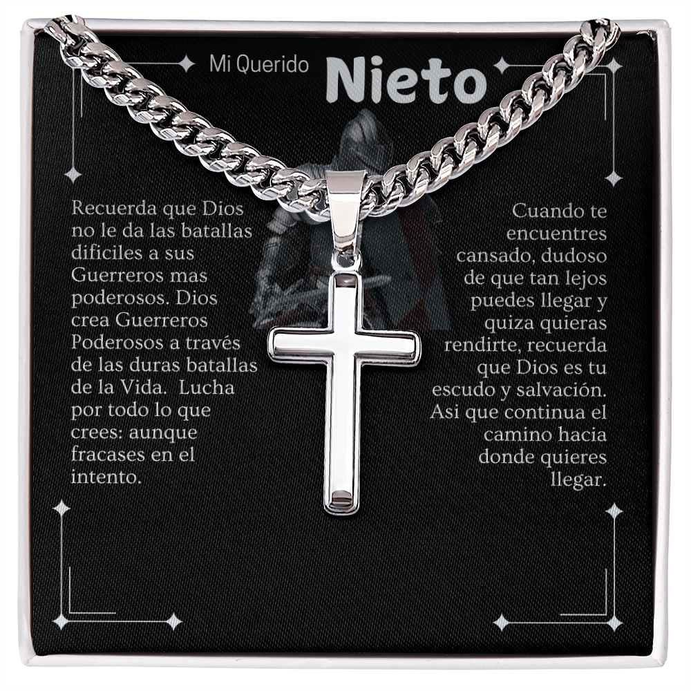 Collar de Cadena con Cruz Artesanal - Nieto y Guerrero Poderoso