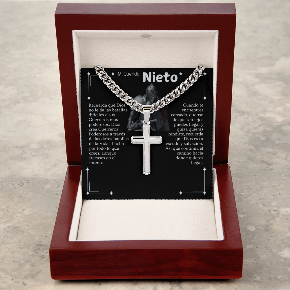 Collar de Cadena con Cruz Artesanal - Nieto y Guerrero Poderoso