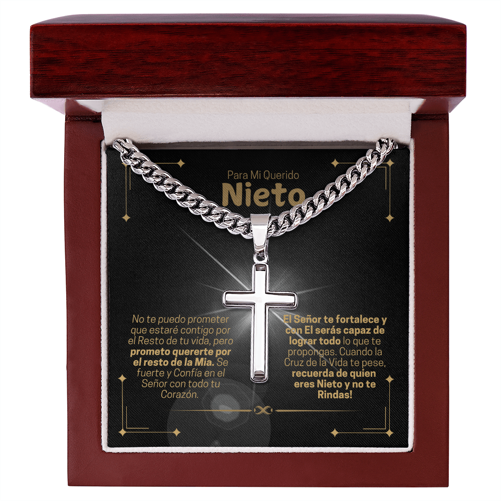 Collar de Cadena con Cruz Artesanal - Recuerda de Quien Eres Nieto