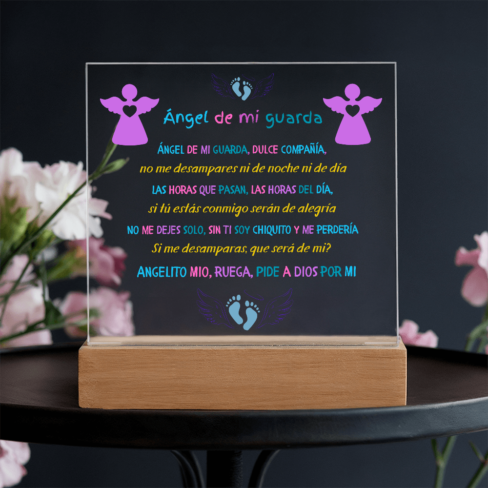 Placa Acrílico - Ángel de mi guarda