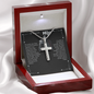 Collar con Cruz de Acero Inoxidable - Hijo y Guerrero Poderoso